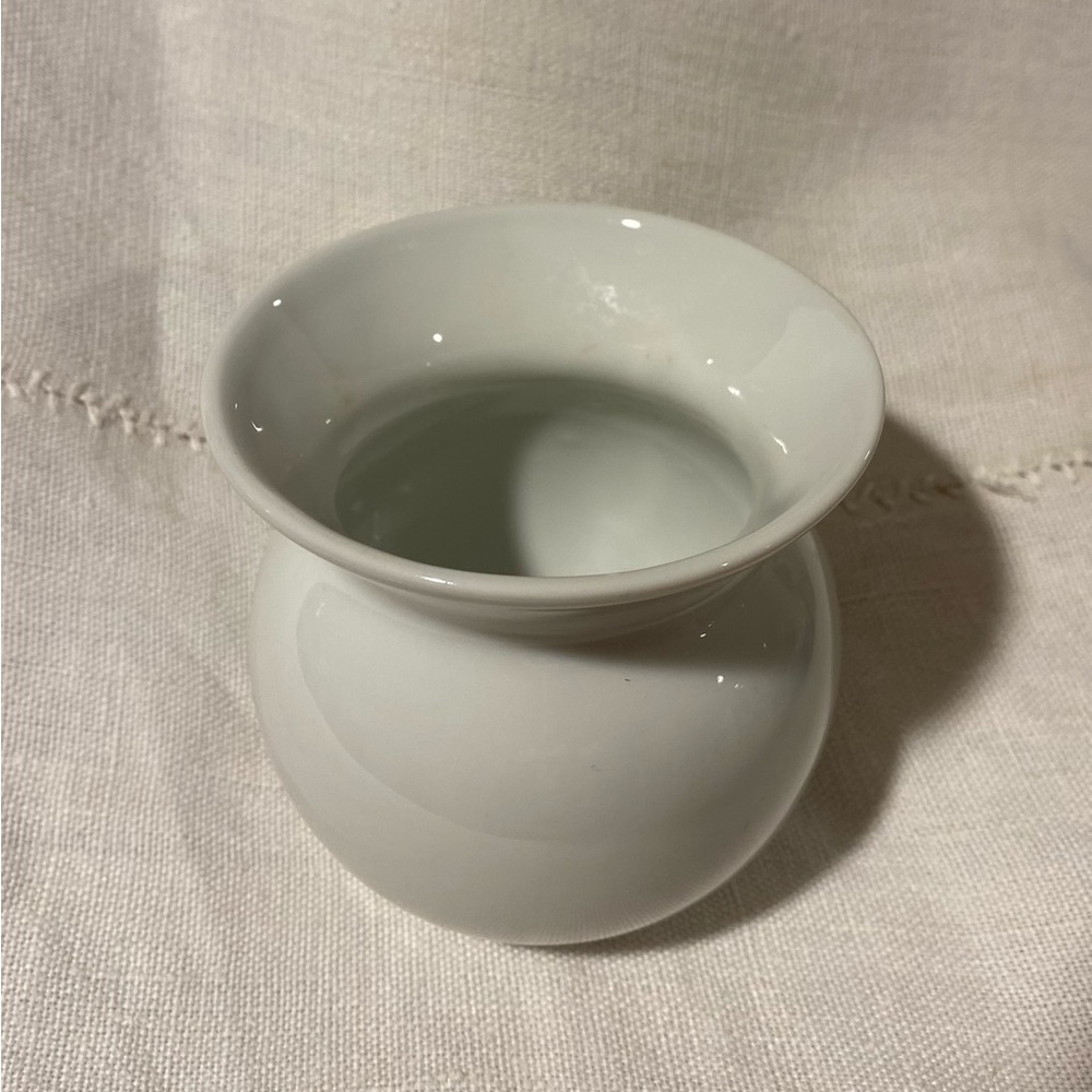 Vintage white porcelain container, vase or sugar bowl by Freeman Lederman